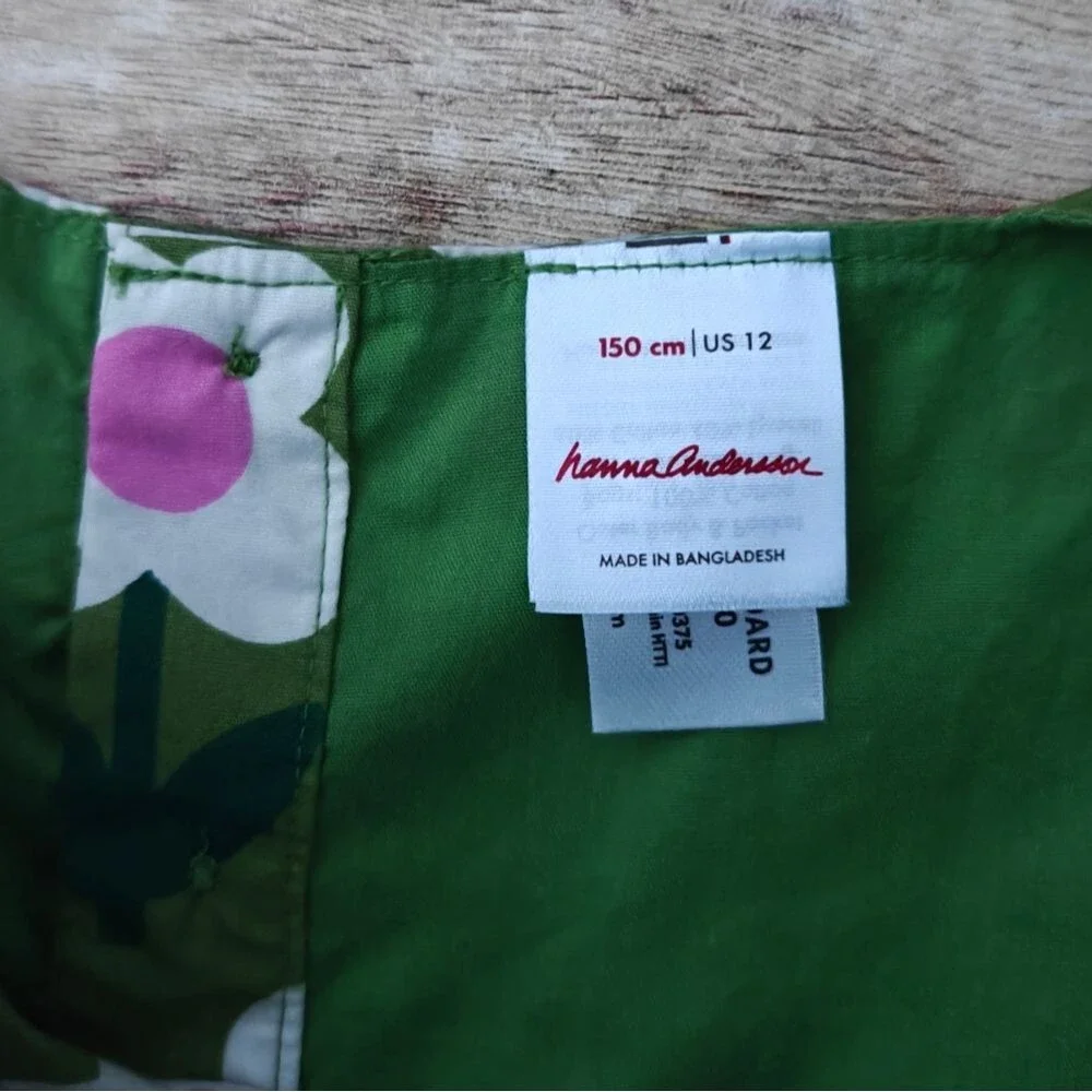 Hanna Andersson Green Floral Dress Size 12